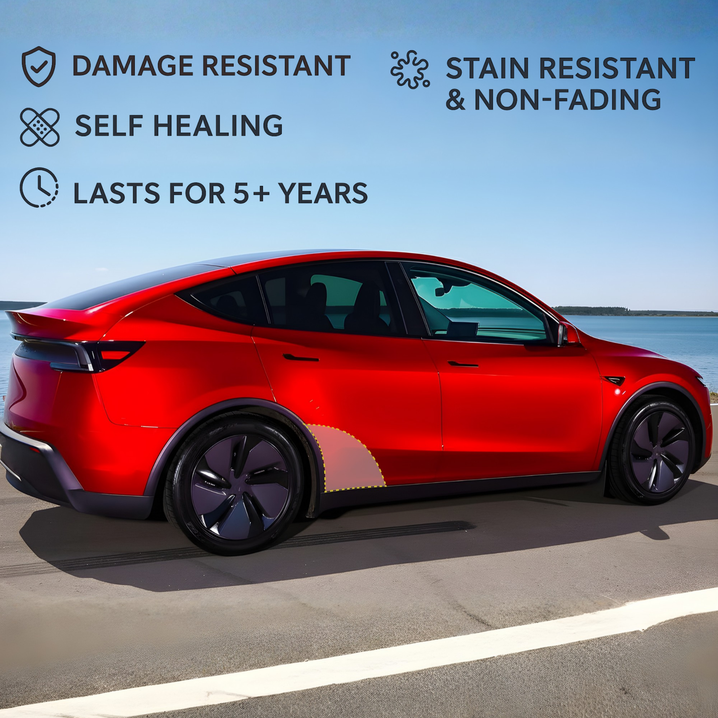 Fits Tesla Model Y 2025+ (Juniper) Fenders PPF Kit (Pair) | Clear TPU Film Rock Guard