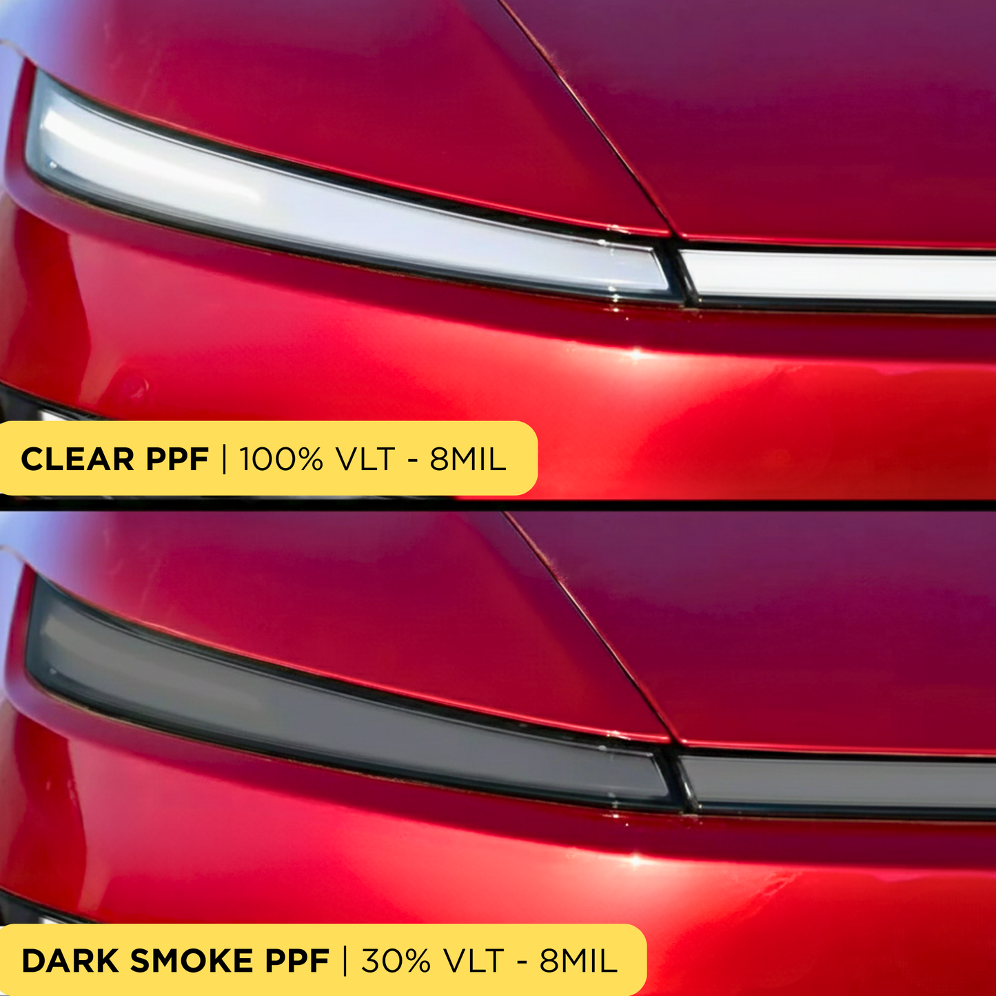 Fits Tesla Model Y 2025+ (Juniper) Headlight Smoke Tint PPF | Clear, Medium, Dark Film Kit